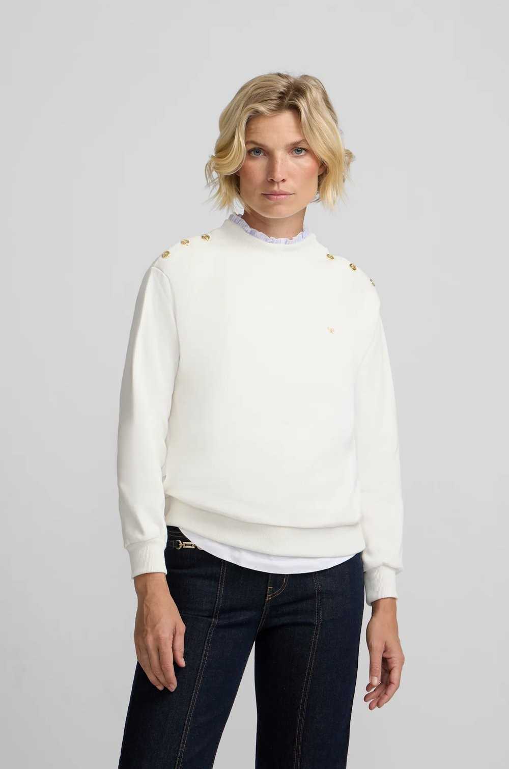 Sudadera cruda cuello volante Silbon mujer
