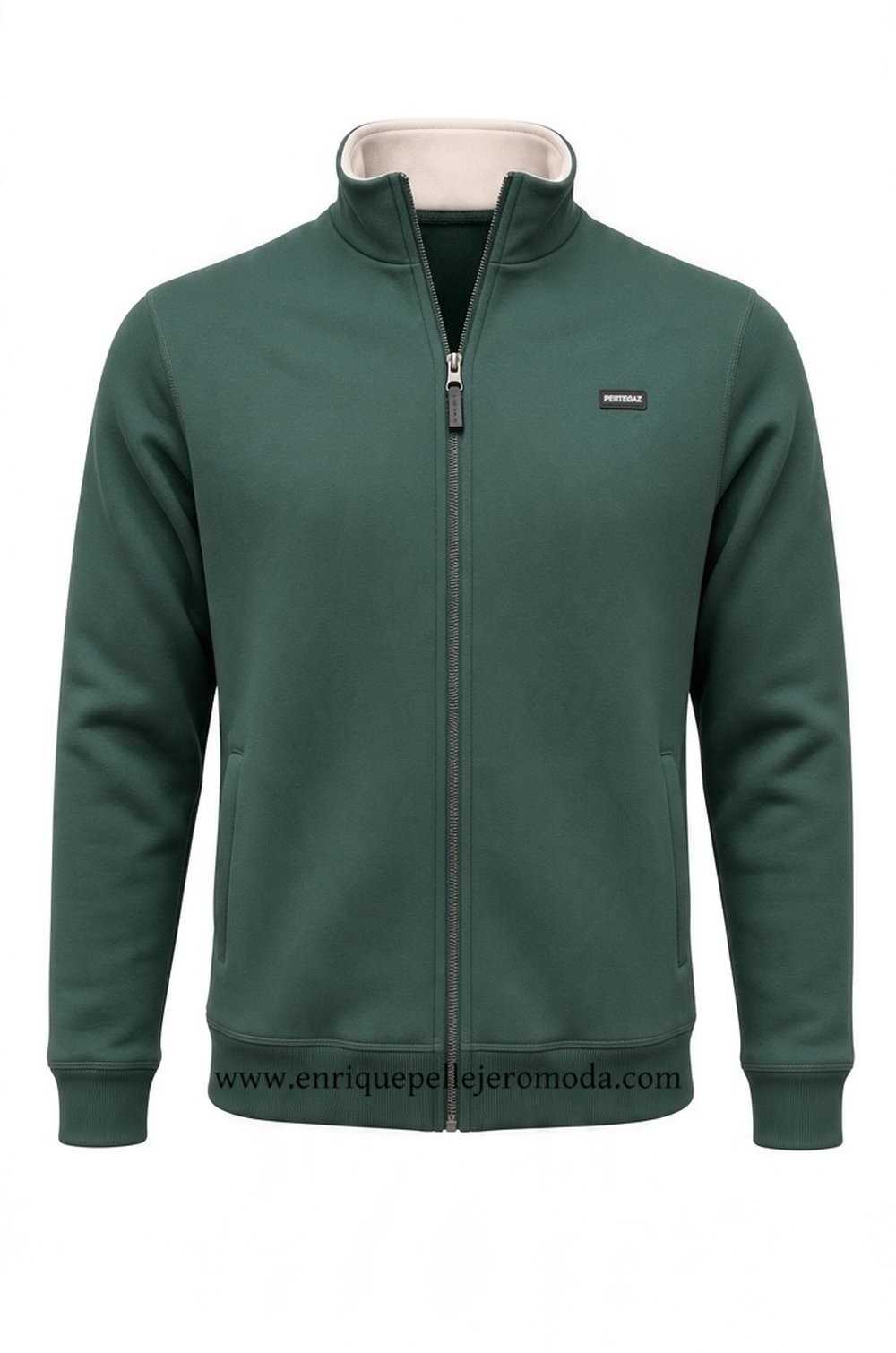 Pertegaz sudadera verde con cremallera