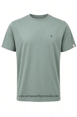 Camiseta verde salvia Pertegaz con logo bordado