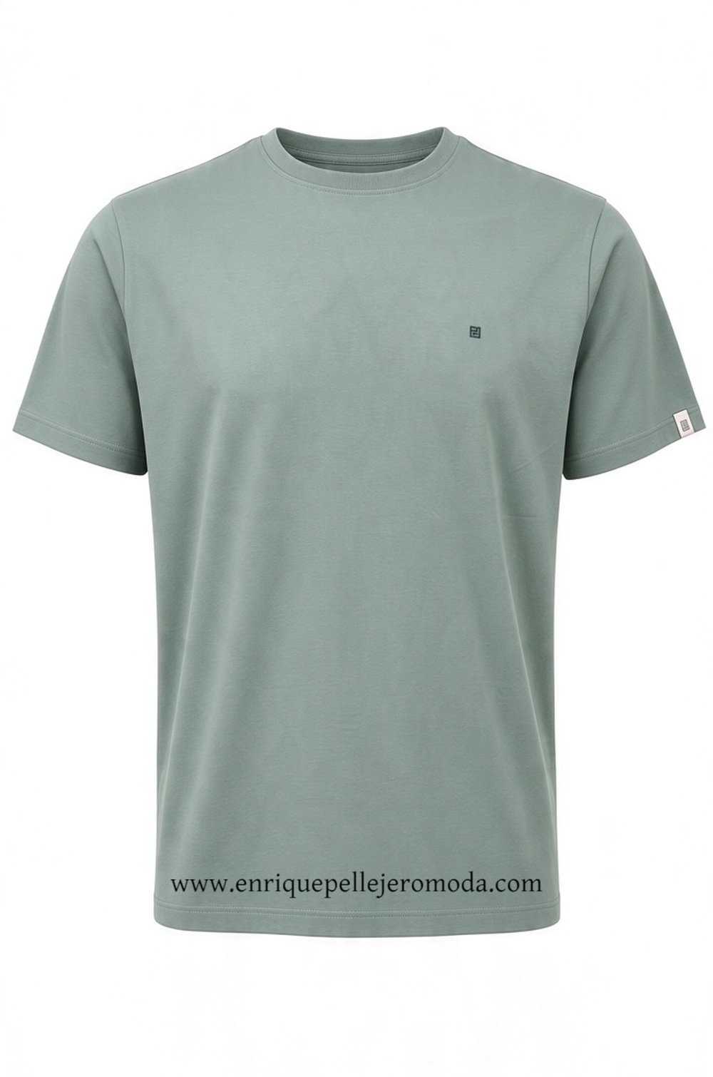 Camiseta verde salvia Pertegaz con logo bordado