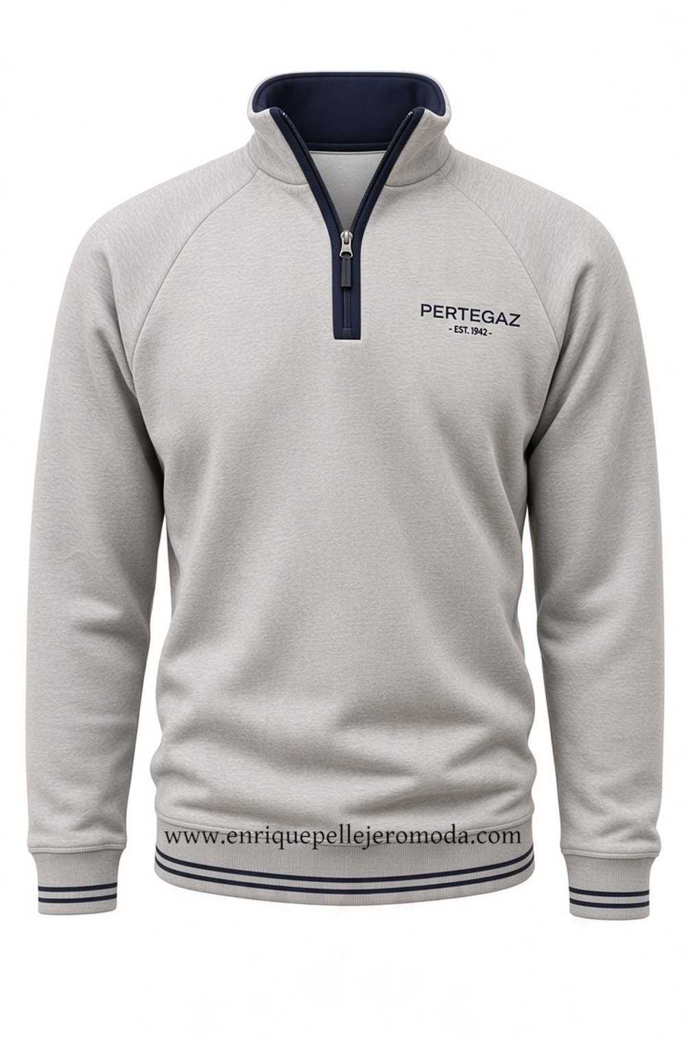 Sudadera gris vigoré Pertegaz con media cremallera