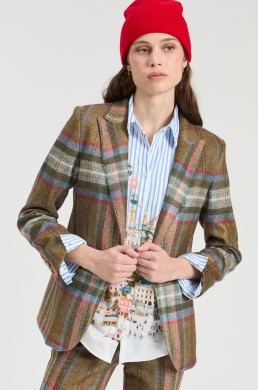 Americana tartán multicolor Vilagallo frontal