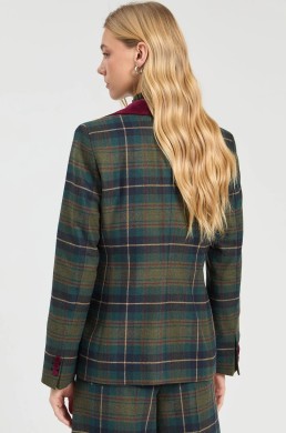 Chaqueta de cuadros Vilagallo mujer vista trasera