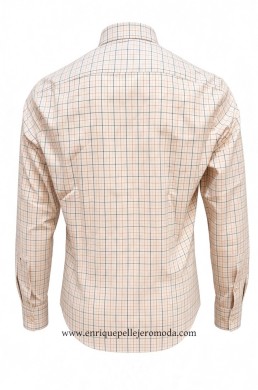 Camisa cuadros teja Pertegaz vista espalda