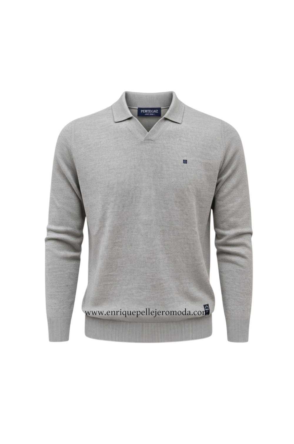 Pertegaz polo de punto gris