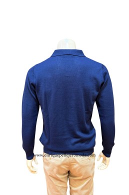 Pertegaz polo azul marino espalda