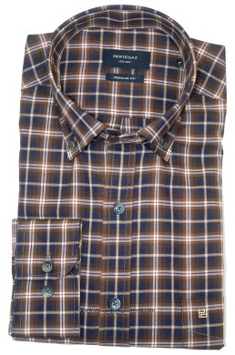 Pertegaz camisa de cuadros bicolor: marrón y azul marino