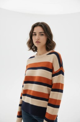 Jersey de rayas beige, teja y azul marino WNT