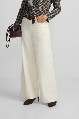 Pantalón de pana crudo Silbon de pernera ancha, vista frontal