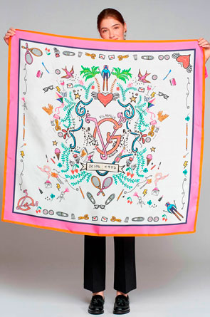 Vilagallo foulard seda estampado escudo